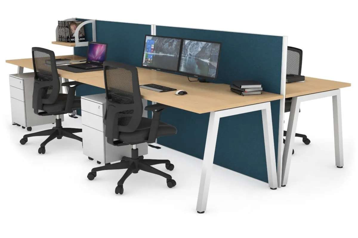 Horizon Quadro 4 Person Bench A Legs Office Workstation [1800L x 800W with Cable Scallop]
