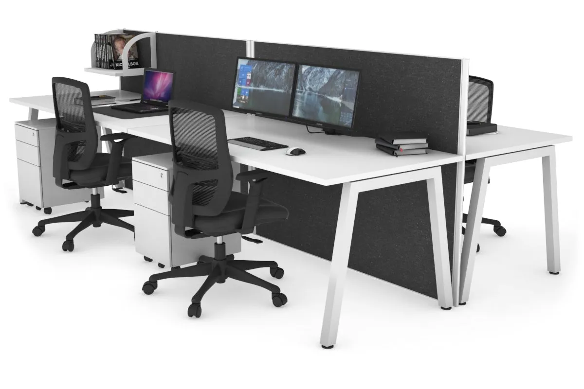 Horizon Quadro 4 Person Bench A Legs Office Workstation [1800L x 800W with Cable Scallop]