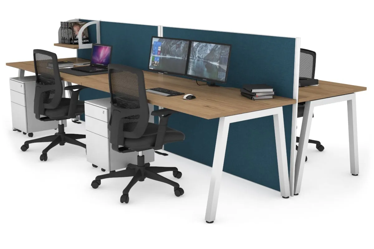 Horizon Quadro 4 Person Bench A Legs Office Workstation [1800L x 800W with Cable Scallop]