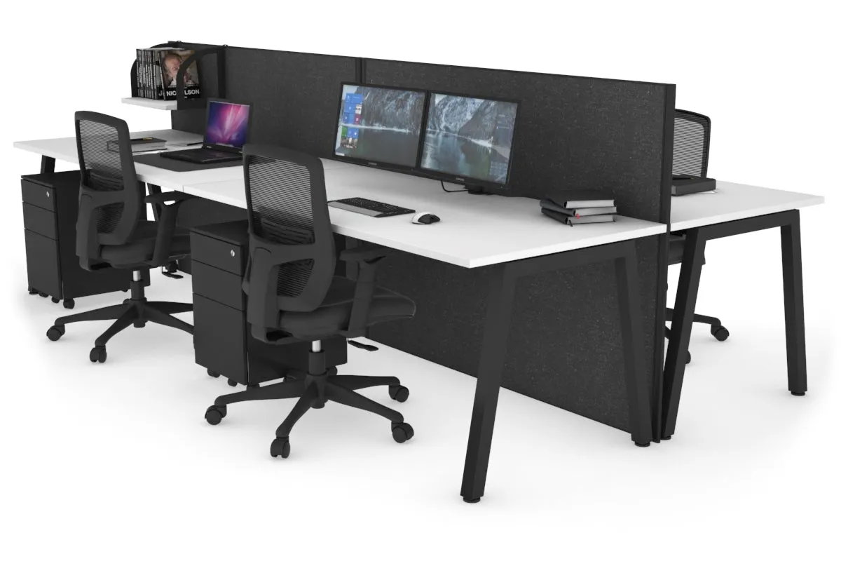 Horizon Quadro 4 Person Bench A Legs Office Workstation [1800L x 800W with Cable Scallop]