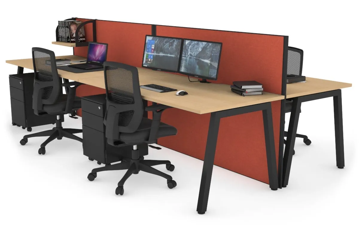 Horizon Quadro 4 Person Bench A Legs Office Workstation [1800L x 800W with Cable Scallop]
