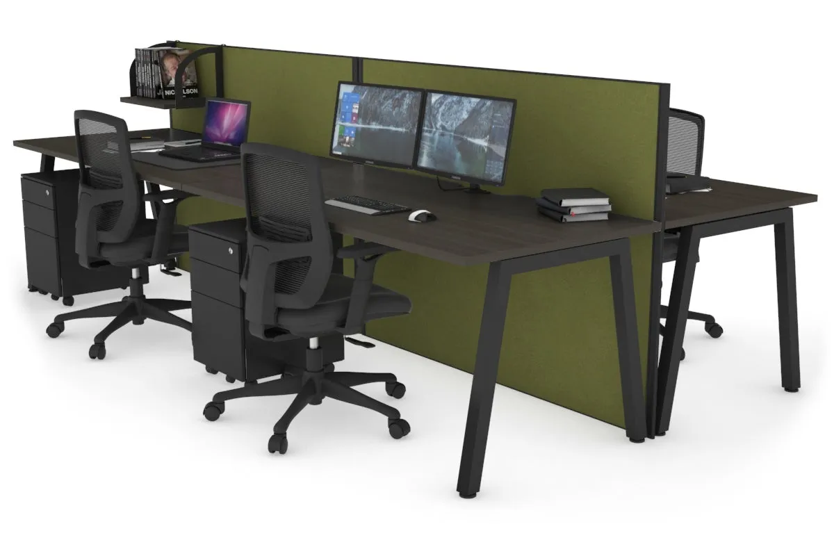 Horizon Quadro 4 Person Bench A Legs Office Workstation [1800L x 800W with Cable Scallop]