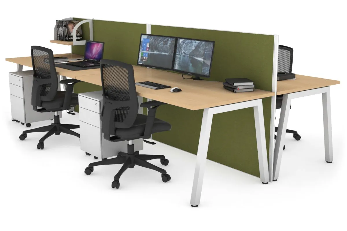 Horizon Quadro 4 Person Bench A Legs Office Workstation [1800L x 800W with Cable Scallop]
