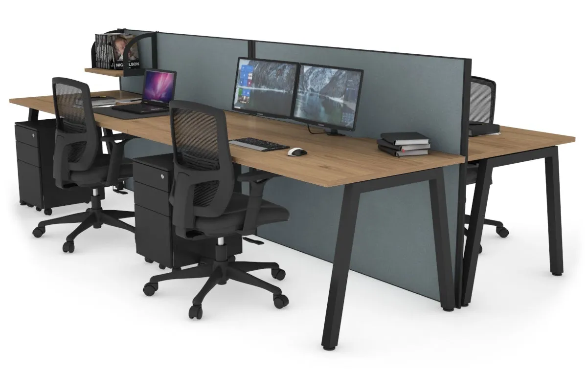 Horizon Quadro 4 Person Bench A Legs Office Workstation [1800L x 800W with Cable Scallop]