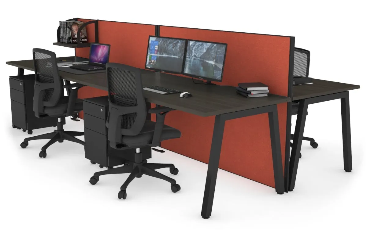 Horizon Quadro 4 Person Bench A Legs Office Workstation [1800L x 800W with Cable Scallop]