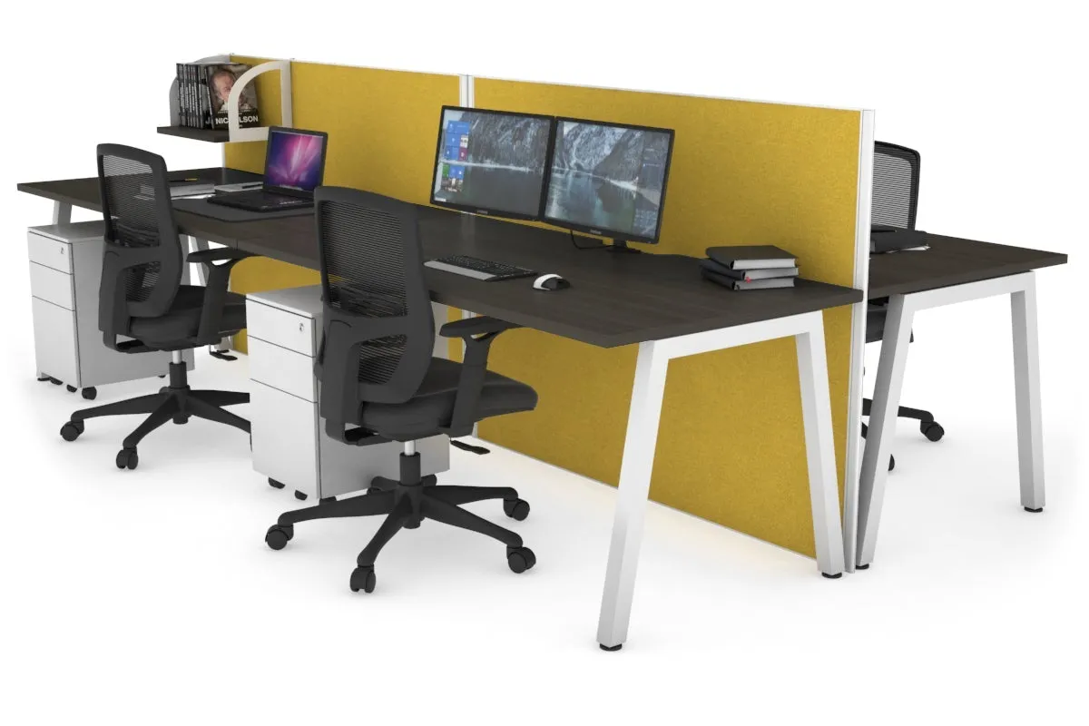 Horizon Quadro 4 Person Bench A Legs Office Workstation [1800L x 800W with Cable Scallop]