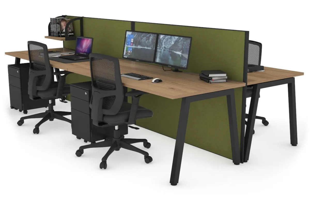 Horizon Quadro 4 Person Bench A Legs Office Workstation [1800L x 800W with Cable Scallop]