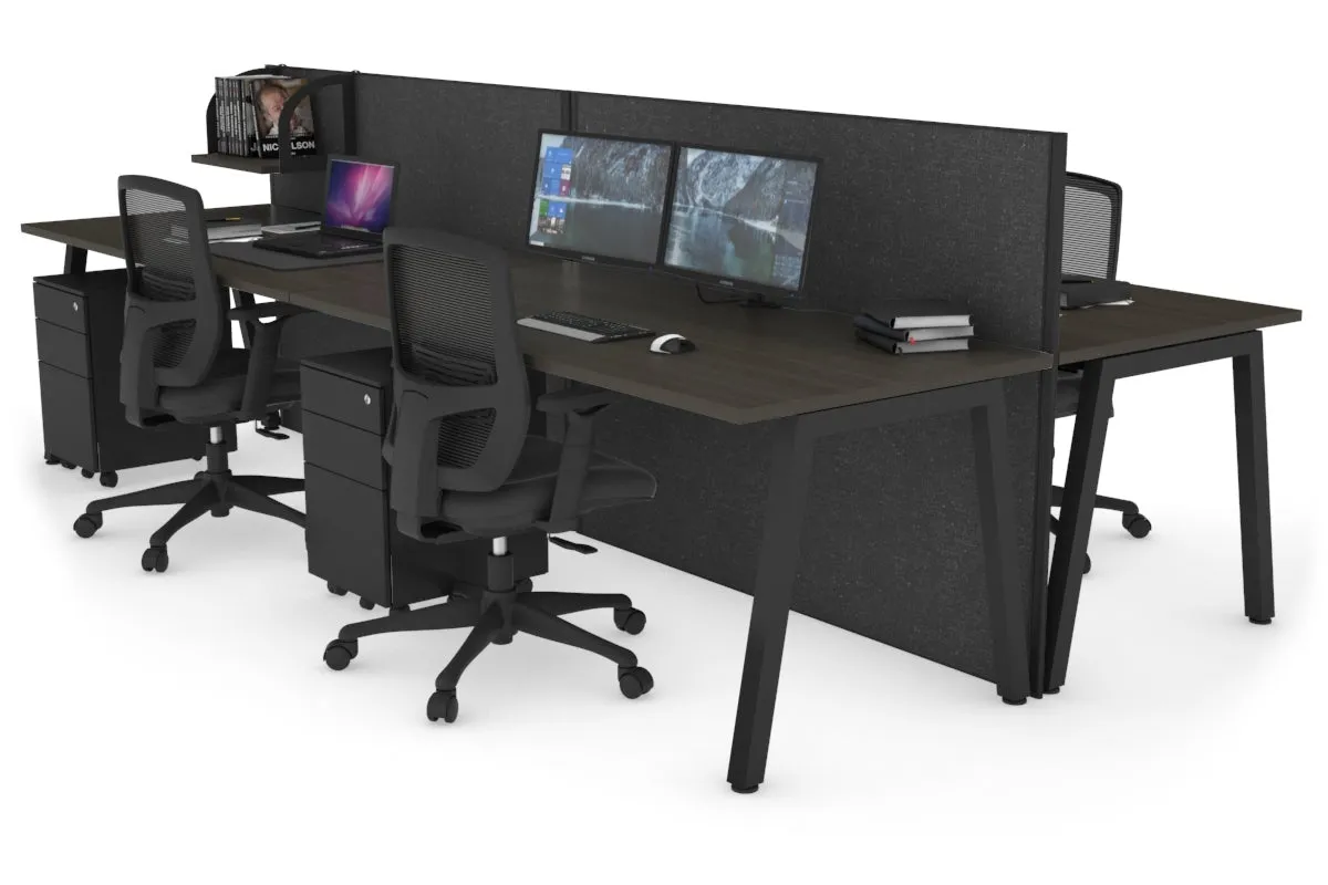 Horizon Quadro 4 Person Bench A Legs Office Workstation [1800L x 800W with Cable Scallop]