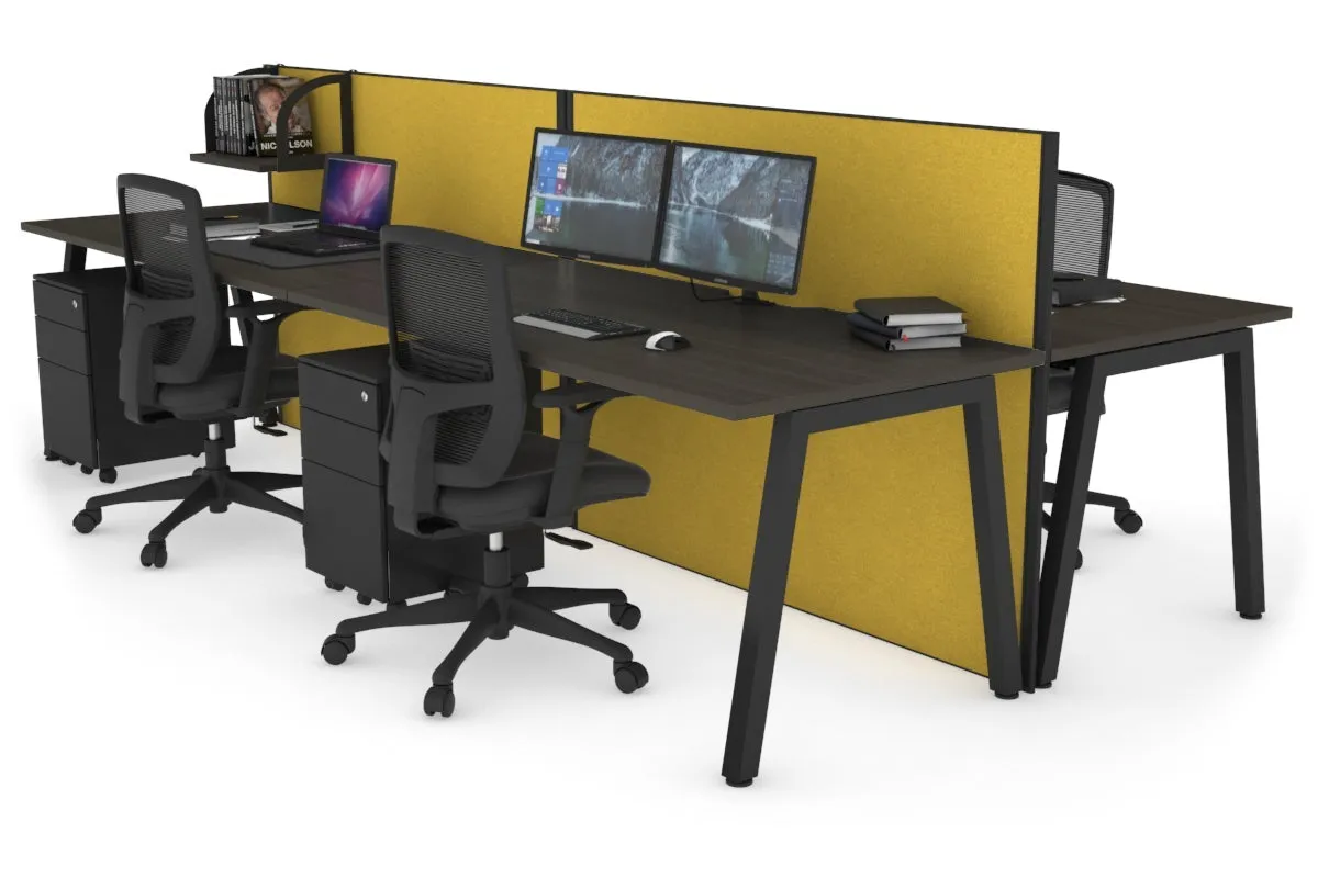 Horizon Quadro 4 Person Bench A Legs Office Workstation [1800L x 800W with Cable Scallop]
