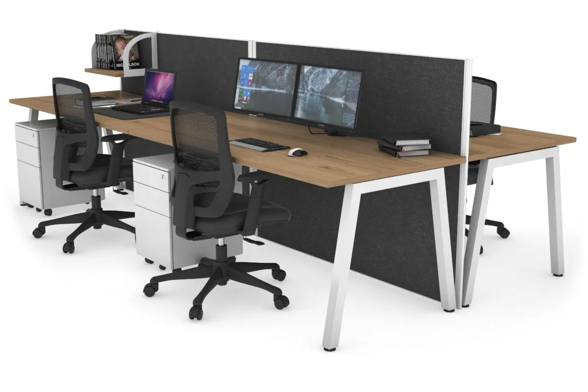 Horizon Quadro 4 Person Bench A Legs Office Workstation [1800L x 800W with Cable Scallop]