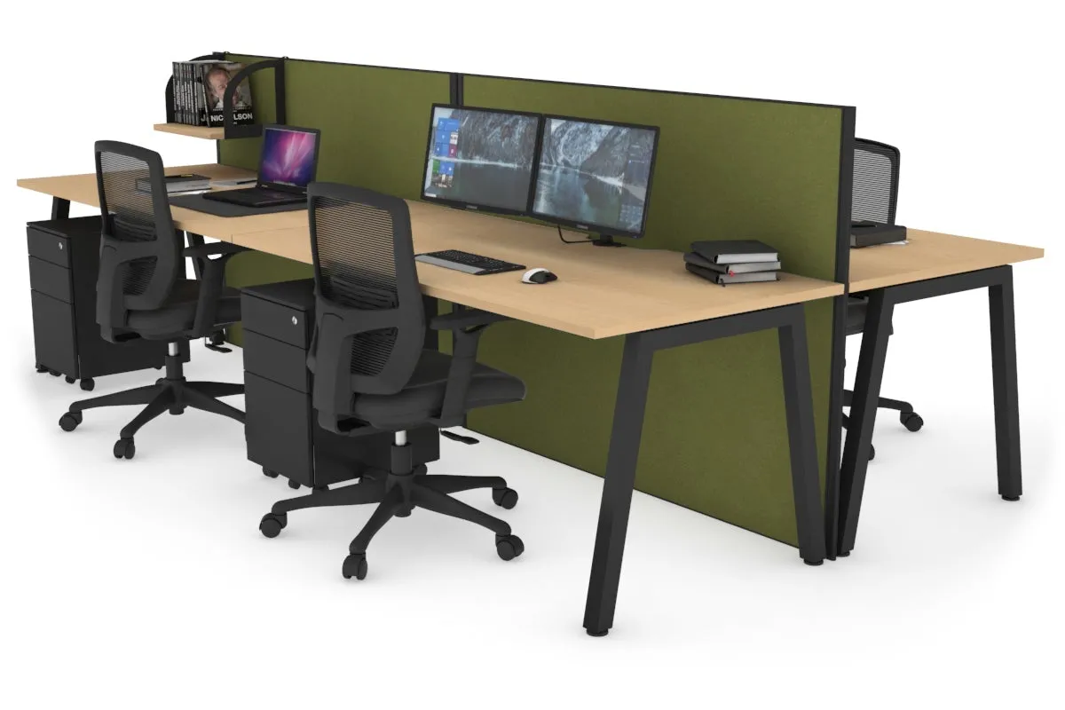 Horizon Quadro 4 Person Bench A Legs Office Workstation [1800L x 800W with Cable Scallop]