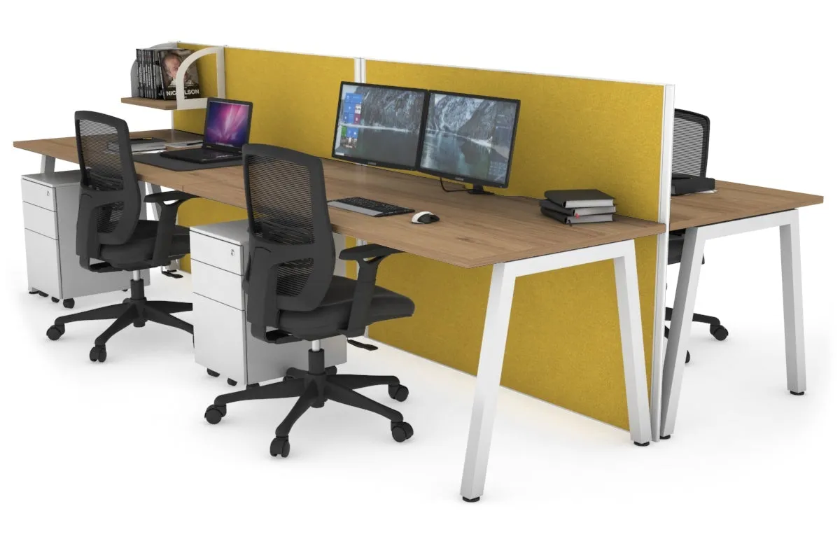 Horizon Quadro 4 Person Bench A Legs Office Workstation [1800L x 800W with Cable Scallop]