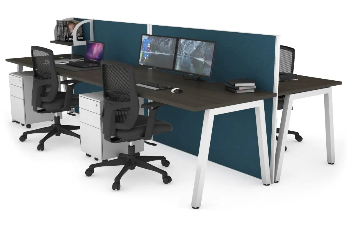 Horizon Quadro 4 Person Bench A Legs Office Workstation [1800L x 800W with Cable Scallop]