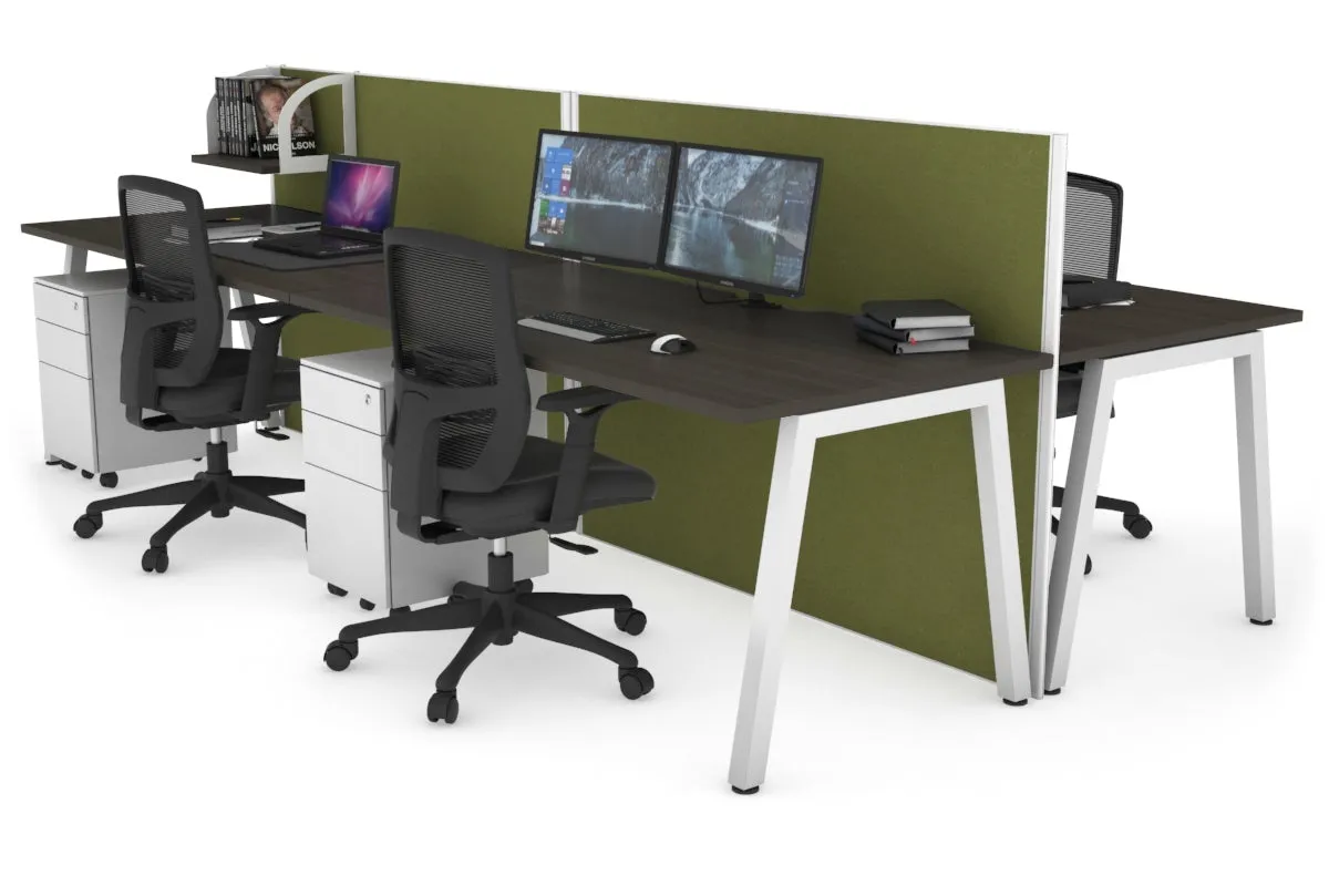 Horizon Quadro 4 Person Bench A Legs Office Workstation [1800L x 800W with Cable Scallop]