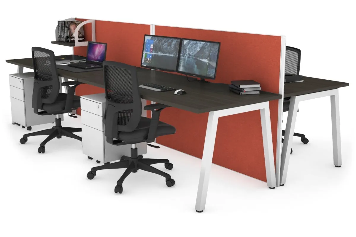 Horizon Quadro 4 Person Bench A Legs Office Workstation [1800L x 800W with Cable Scallop]