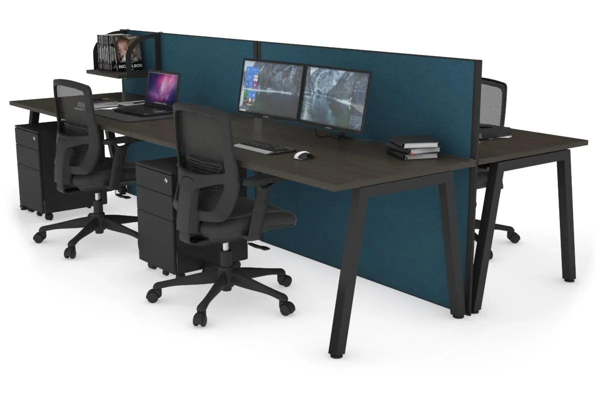 Horizon Quadro 4 Person Bench A Legs Office Workstation [1800L x 800W with Cable Scallop]