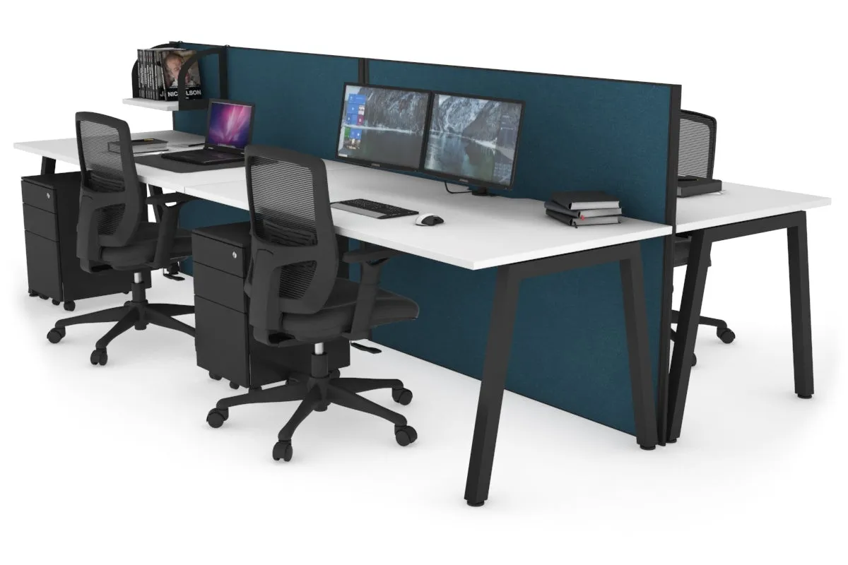 Horizon Quadro 4 Person Bench A Legs Office Workstation [1800L x 800W with Cable Scallop]