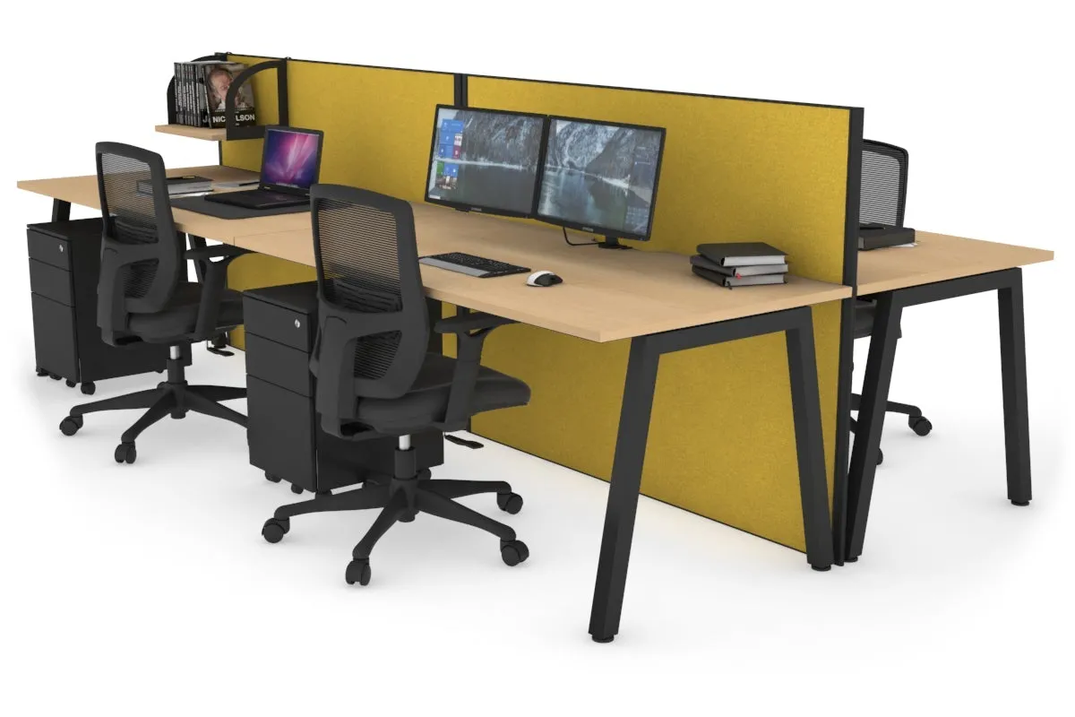 Horizon Quadro 4 Person Bench A Legs Office Workstation [1800L x 800W with Cable Scallop]
