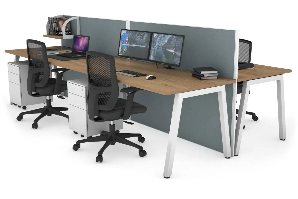 Horizon Quadro 4 Person Bench A Legs Office Workstation [1800L x 800W with Cable Scallop]
