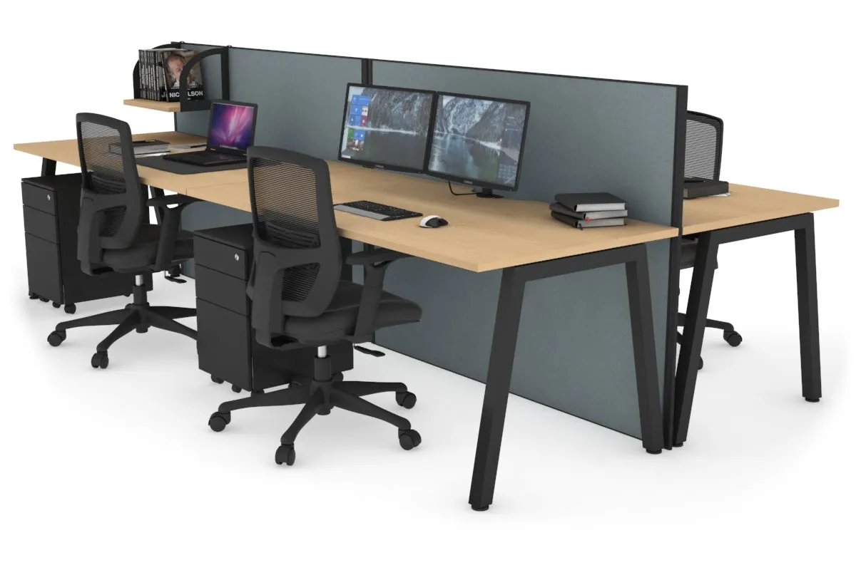 Horizon Quadro 4 Person Bench A Legs Office Workstation [1800L x 800W with Cable Scallop]