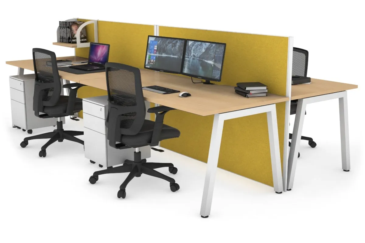 Horizon Quadro 4 Person Bench A Legs Office Workstation [1800L x 800W with Cable Scallop]