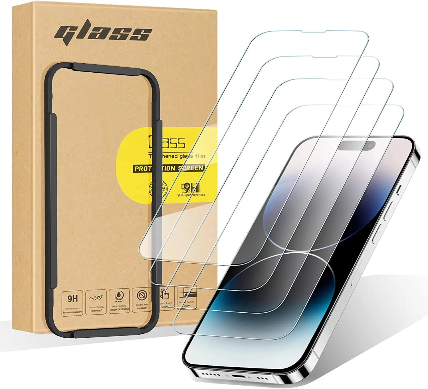 iphone 14 Pro Max Tempered Glass screen protectors 4-Pack