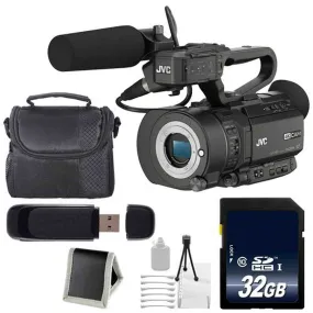 JVC GY-LS300 4KCAM Handheld S35mm Camcorder (International Model) (Body Only)   32GB Memory Card   Carrying Case   Delux
