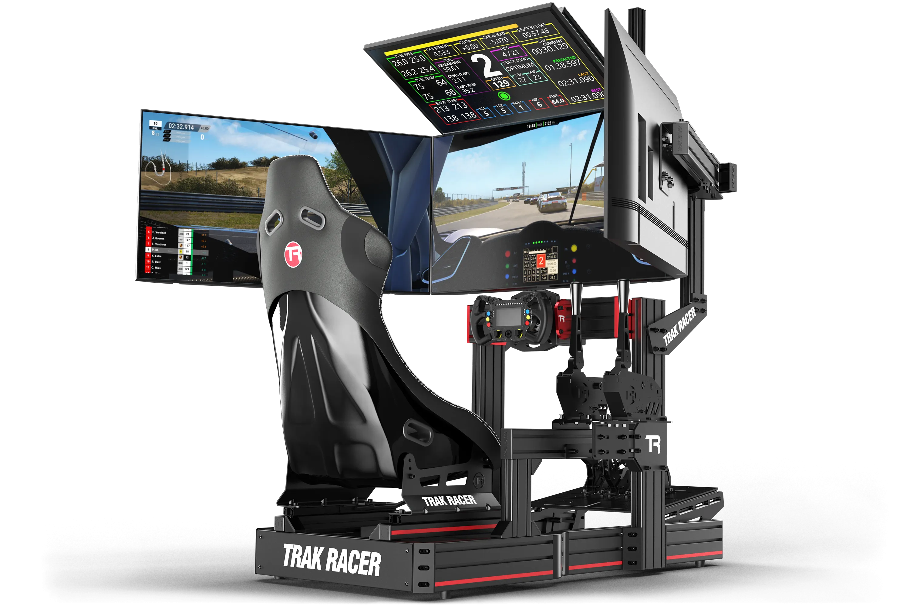 Large Cockpit-Mounted Quad Monitor Stand - 1200mm / 47.25" Wide