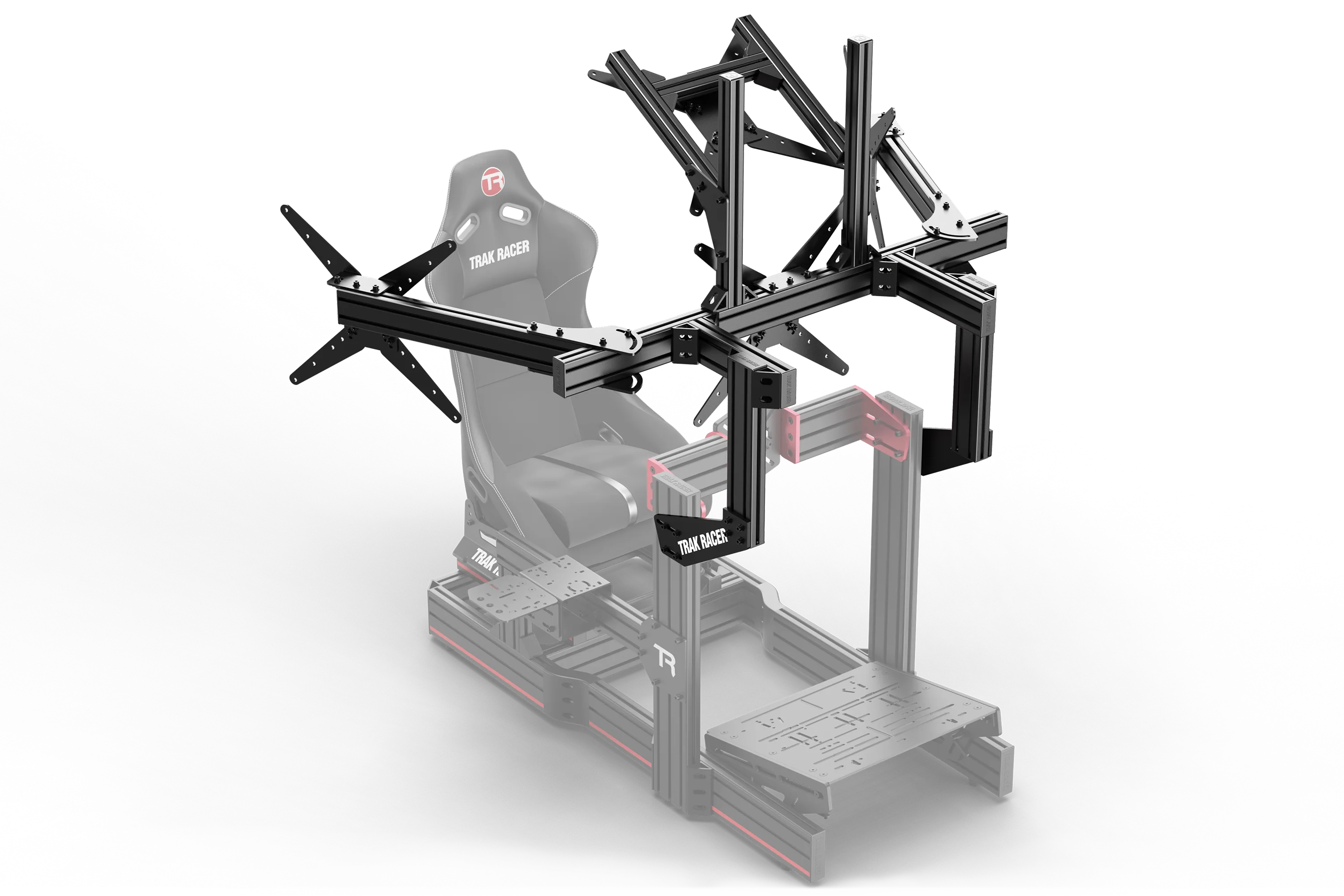 Large Cockpit-Mounted Quad Monitor Stand - 1200mm / 47.25" Wide