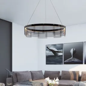 LED Chandelier modern glass LED light luxury  minimalist light design for dining room hall bedroom rings chandelier