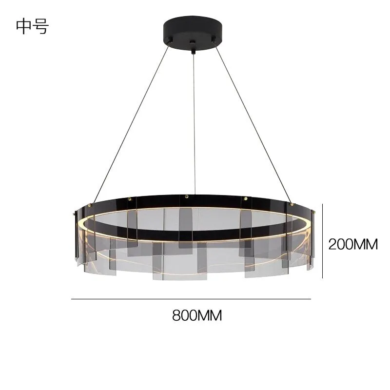 LED Chandelier modern glass LED light luxury  minimalist light design for dining room hall bedroom rings chandelier