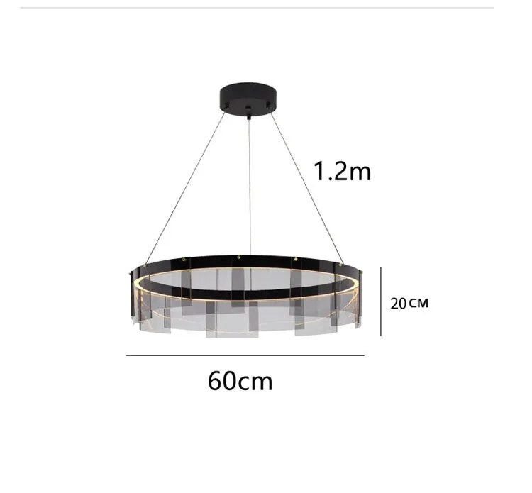 LED Chandelier modern glass LED light luxury  minimalist light design for dining room hall bedroom rings chandelier