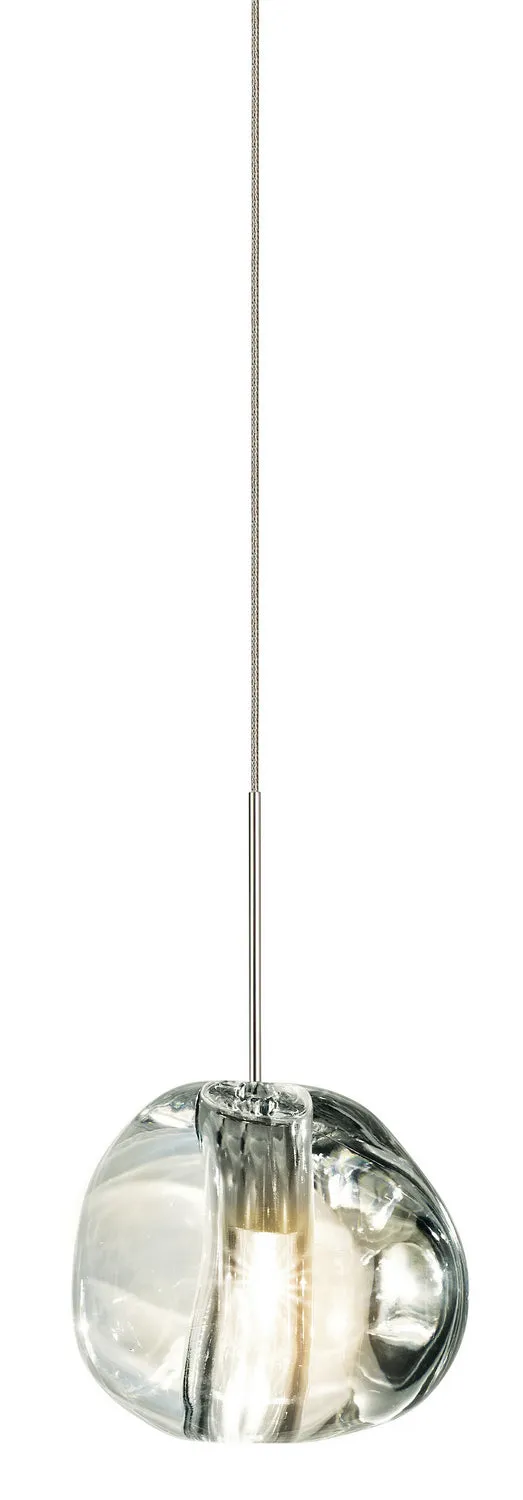 LED Pendant from the Blob Collection in Satin Nickel Finish by Stone Lighting