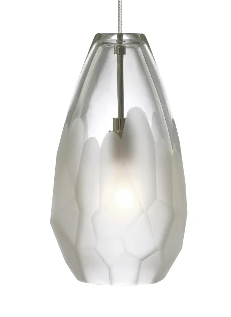 LED Pendant from the Briolette Collection in Satin Nickel Finish by Visual Comfort Modern