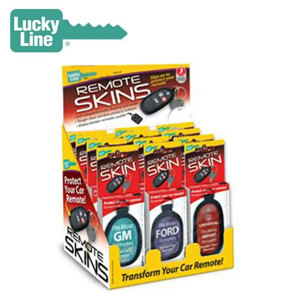 LuckyLine - 48800 - Display Box of 12 Remote Skins - Ford / GM / Universal