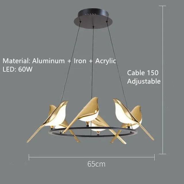 Luxury Magpie Bird Pendant Lamp for Mansion Home Decor