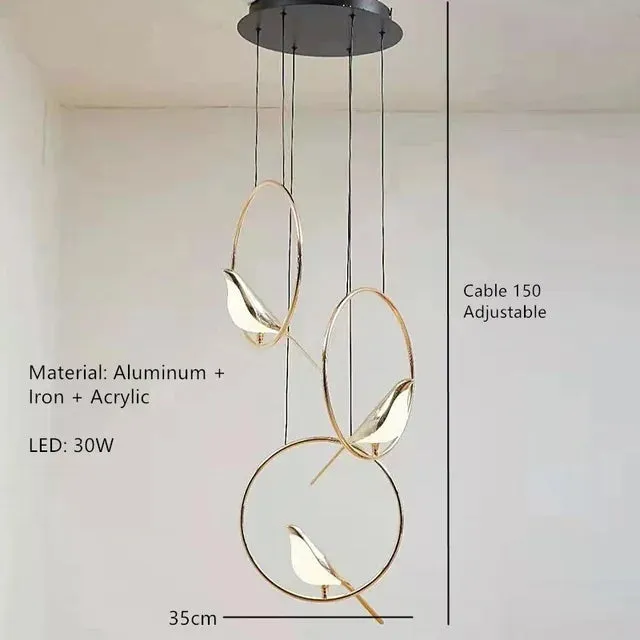 Luxury Magpie Bird Pendant Lamp for Mansion Home Decor