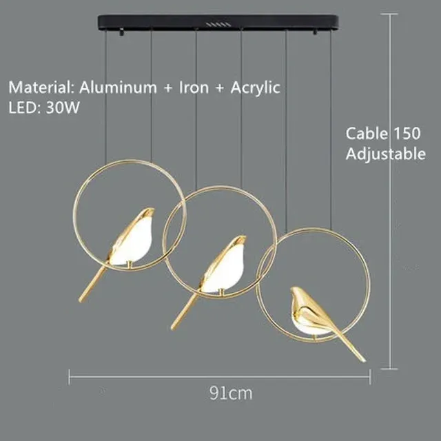 Luxury Magpie Bird Pendant Lamp for Mansion Home Decor