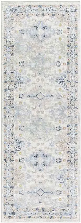 Lynch Traditional Light Blue Washable Area Rug