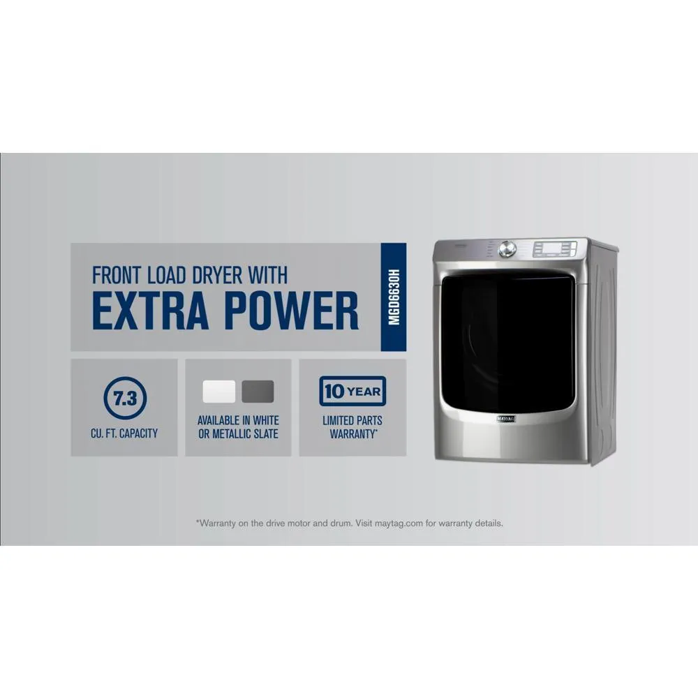 Maytag MGD6630HC Front Load Gas Dryer with Extra Power and Quick Dry Cycle - 7.3 cu. ft.