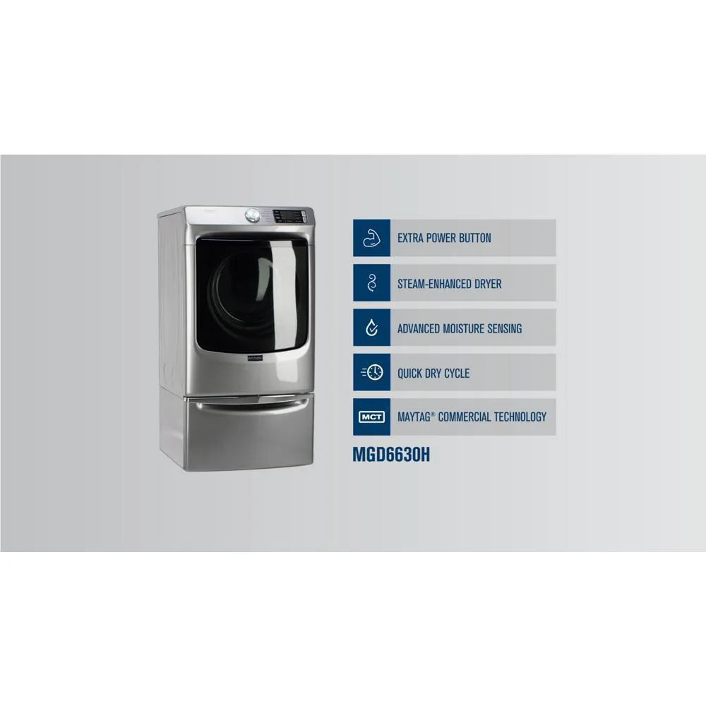 Maytag MGD6630HC Front Load Gas Dryer with Extra Power and Quick Dry Cycle - 7.3 cu. ft.