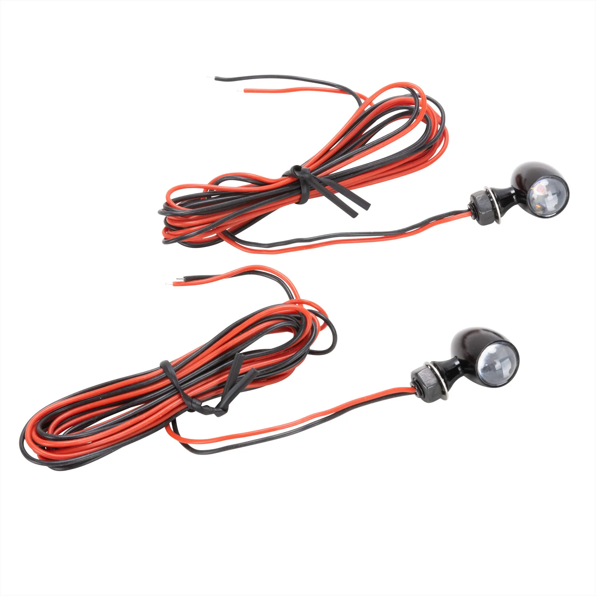 Micro Bullet Turn Signals - Black - Red