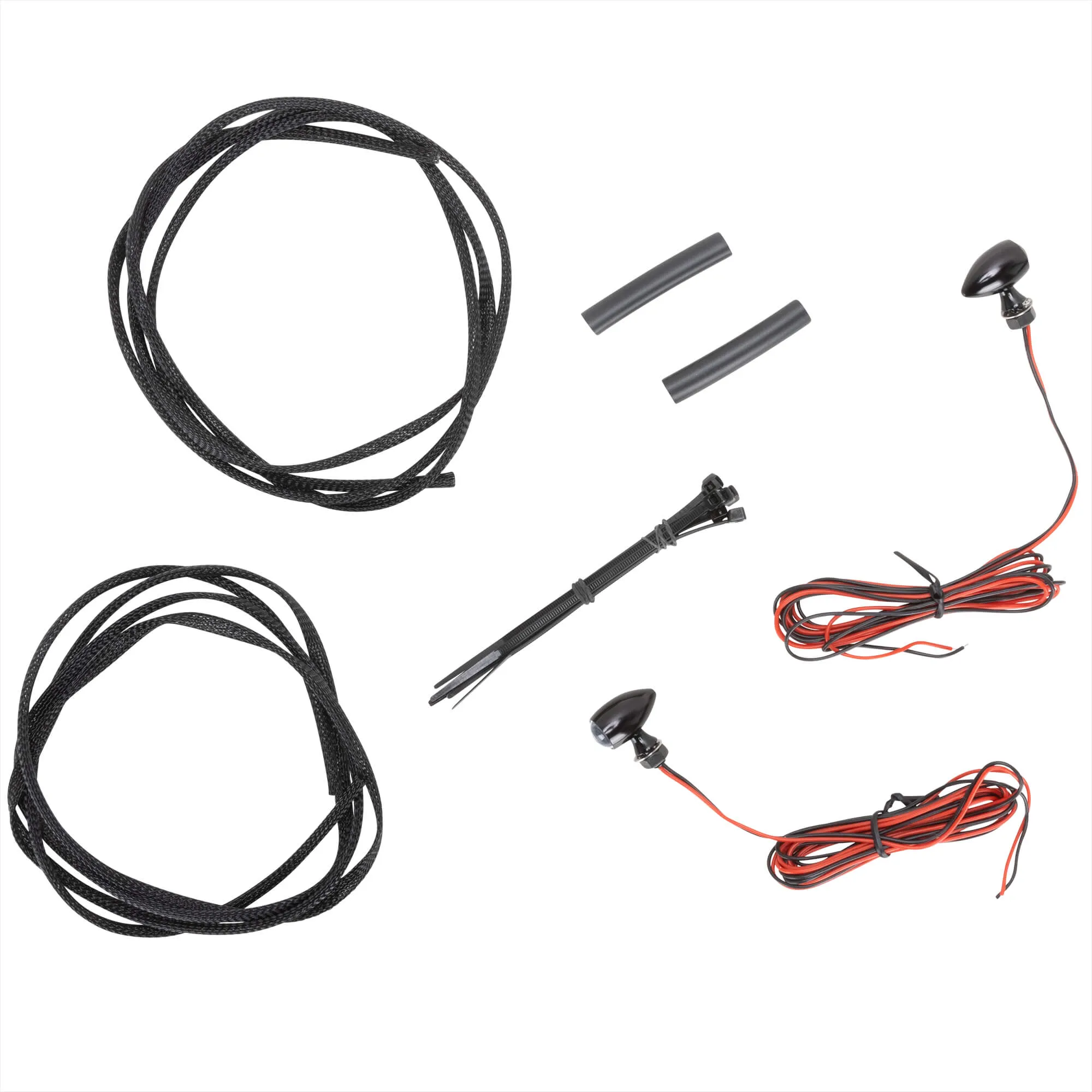 Micro Bullet Turn Signals - Black - Red