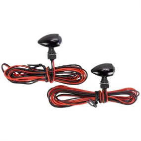 Micro Bullet Turn Signals - Black - Red
