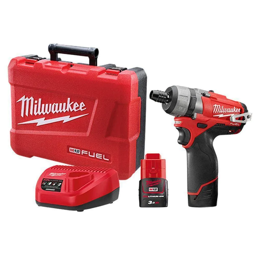 Milwaukee M12CD-302C 12V 3.0Ah 1/4" Hex FUEL Cordless 2-Speed Screwdriver Kit