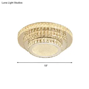 Modern White LED Flush Light Fixture - 18"/21.5" Three-Tiered Design