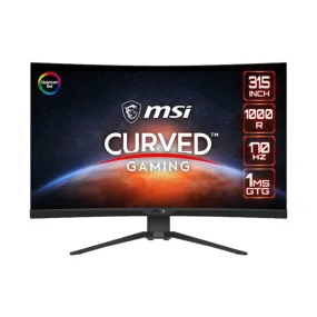 Msi Mag325 Cqrf Qd 31.5" Gaming Monitor 2560 X 1440 (Qhd) Rapid Va With Quantum Dot 1 Ms 170 Hz Free Sync Premium Hdr Ready 1000 R Hdmi Display Port Tilt And Height Adjustable Mag325 Cqrf Qd