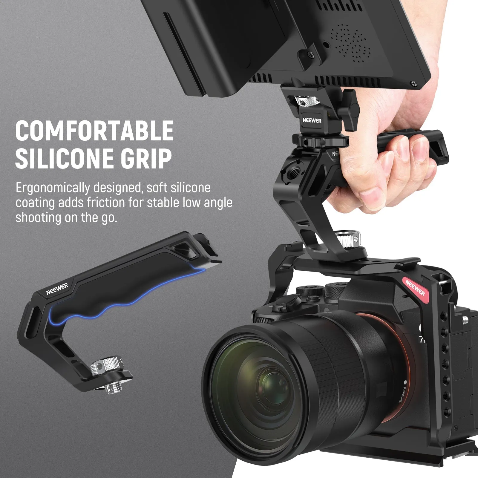NEEWER CA007 Camera Top Handle with 3/8" ARRI Locating Pins
