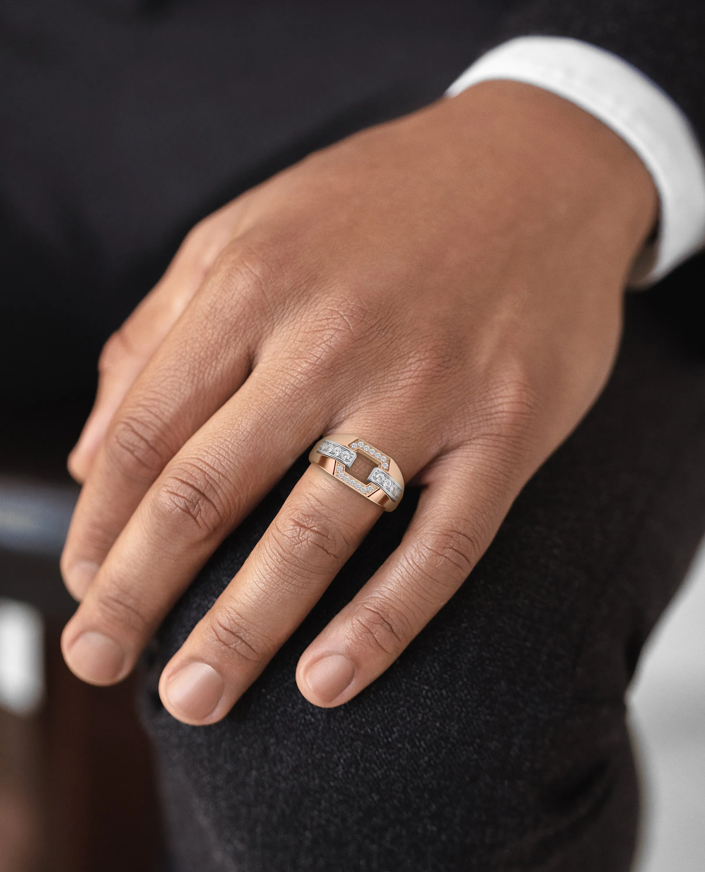 NORTHSTAR Gold Signet Ring with 0.30ct Diamonds
