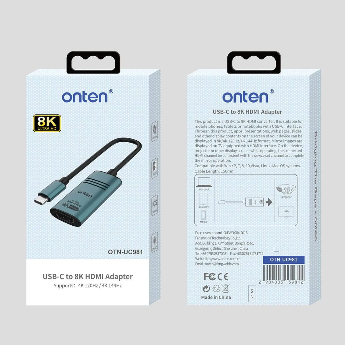 Onten UC981 USB-C to HDMI Adapter